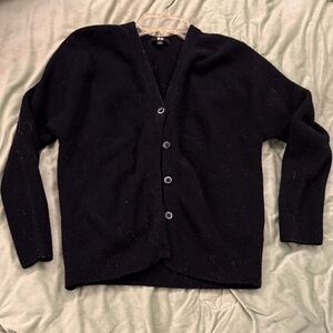 Uniqlo Black V-Neck Button Cardigan